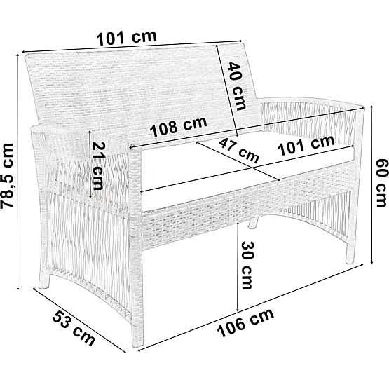 Zahradní nábytek sada KALINA šedá