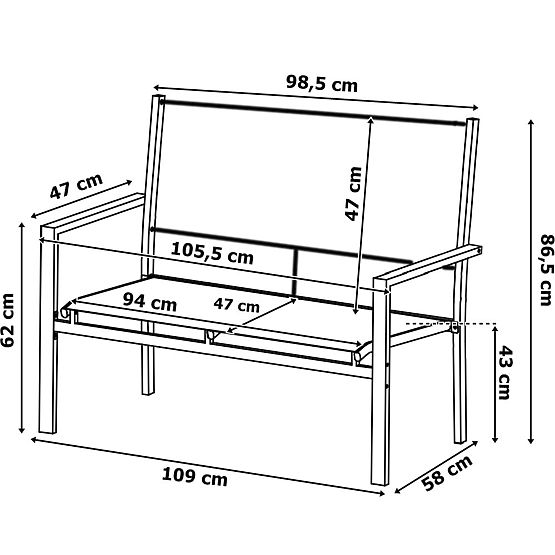 Zahradní nábytek set GRACIOSA BLACK