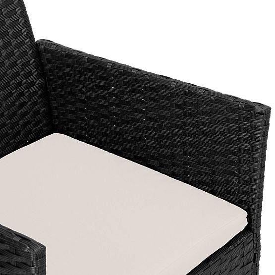 Zahradní nábytek z technoratanu sada 4v1 MAGNOLIA černá béžové polštáře