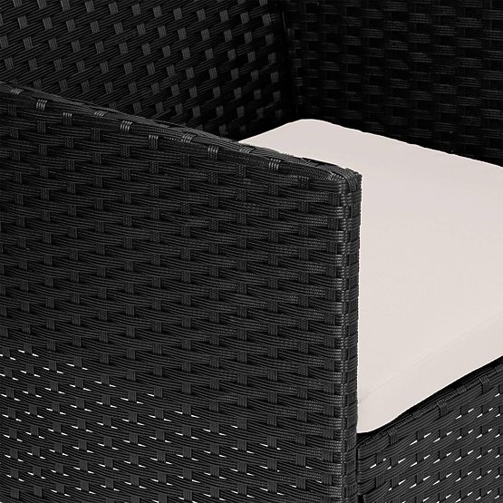 Zahradní nábytek z technoratanu sada 4v1 MAGNOLIA černá béžové polštáře