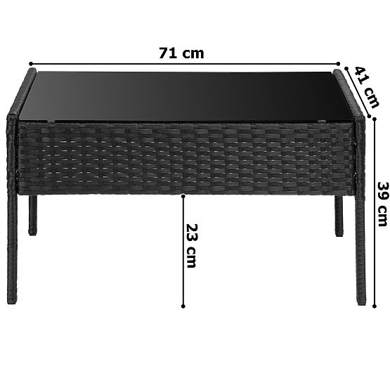Zahradní nábytek z technoratanu sada 4v1 MAGNOLIA černá béžové polštáře
