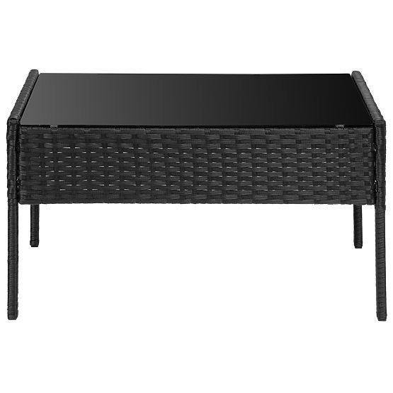 Zahradní nábytek z technoratanu sada 4v1 MAGNOLIA černá béžové polštáře