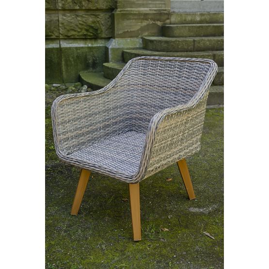 Zahradní nábytek z technoratanu (velká 3místná pohovka + 2 křesla + stolek) LARGO Šedá směs