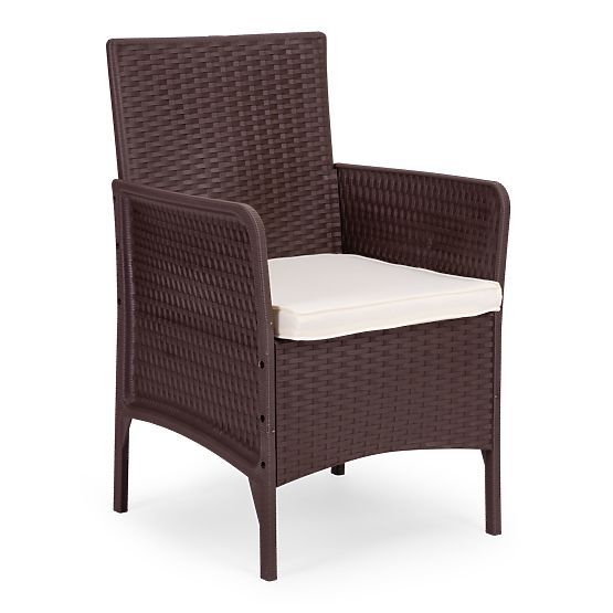 Zahradní nábytková sada 2 křesla + stolek tvrzené sklo hnědá MultiGarden