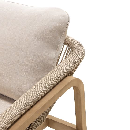 Zahradní nábytková sada Belpasso, pletenina, eukalyptové dřevo FSC, teakový vzhled, světle béžová, z