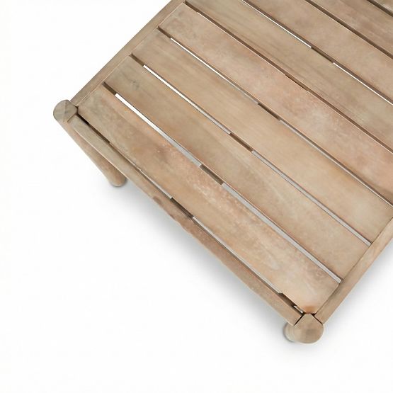 Zahradní nábytková sada Fiorentino 2 teakový vzhled, výplet, světlé akáciové dřevo FSC, béžová, zaob