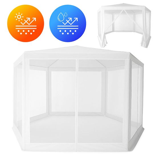 Zahradní obchodní pavilonový stan 2x2x2 m s moskytiérou bílý MultiGarden