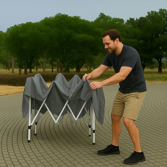 Zahradní pavilonový stan 3x3 m automaticky rozkládací + 4 boční stěny MultiGarden