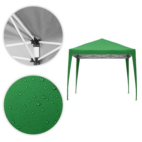 Zahradní pavilonový stan 3x3 m automaticky rozkládací + 4 boční stěny MultiGarden