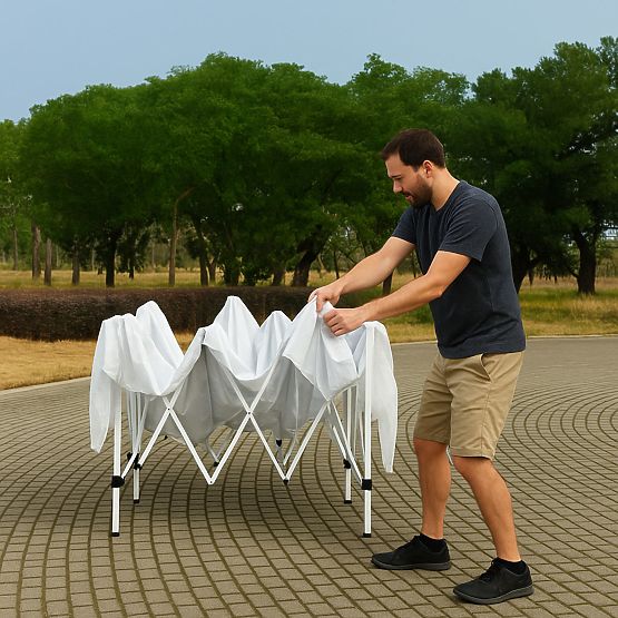 Zahradní pavilonový stan 3x3 m automaticky rozkládací střecha do zahrady na terasu MultiGarden