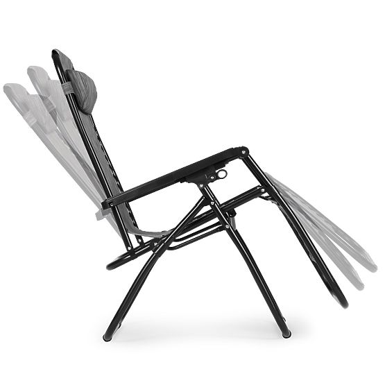 Zahradní plážové křeslo s nastavitelným opěradlem ZERO GRAVITY ModernHome - šedé