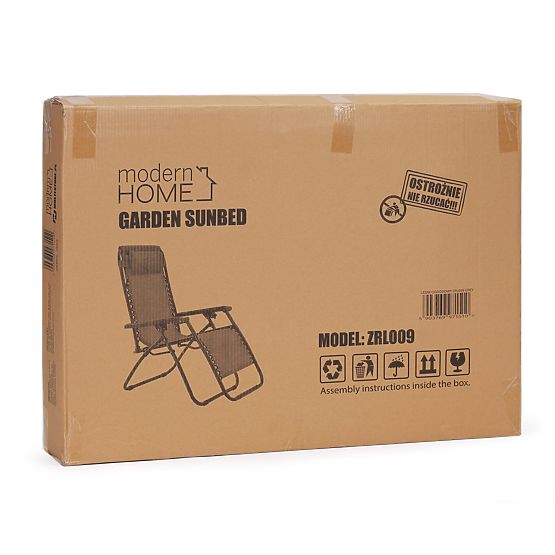 Zahradní plážové křeslo s nastavitelným opěradlem ZERO GRAVITY ModernHome - šedé