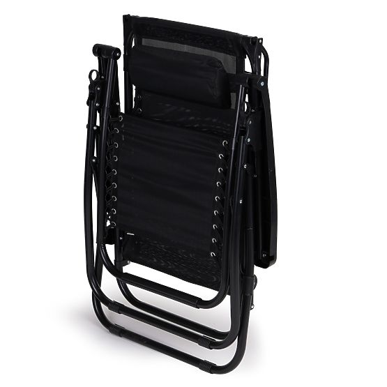 Zahradní plážové lehátko s nastavitelným opěradlem a pohyblivou stříškou Modernhome - černé