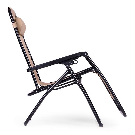 Zahradní plážové lehátko s nastavitelným opěradlem ZERO GRAVITY ModernHome - béžové