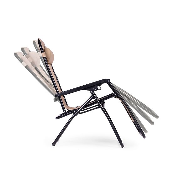 Zahradní plážové lehátko s nastavitelným opěradlem ZERO GRAVITY ModernHome - béžové