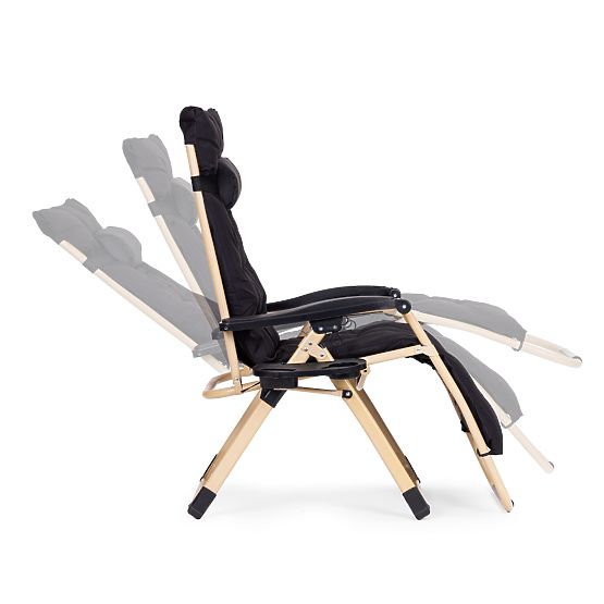 Zahradní plážové lehátko s polštářem a nastavitelnou opěrkou černé zlatý rám MultiGarden