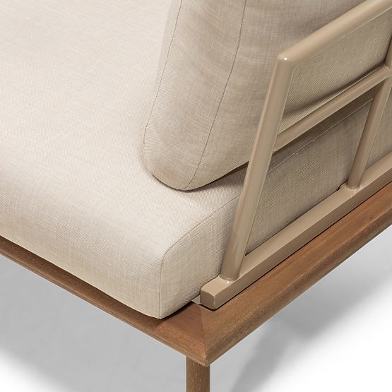 Zahradní rohová sedačka se stolkem Penne, eukalyptové dřevo FSC, béžová