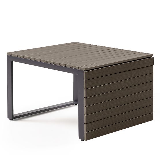 Zahradní rohová sedačka se stolkem Valongo, polywood, spun-poly, světle šedá/antracitová