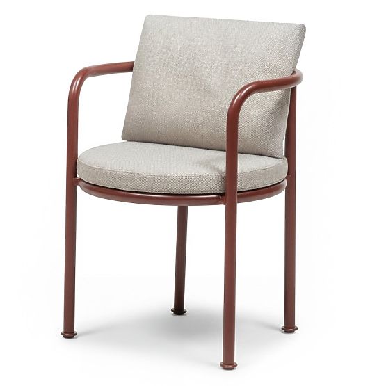 Zahradní sada Amarello, kulatý stůl 140 cm + 6 židlí, hliníková, vínově hnědá
