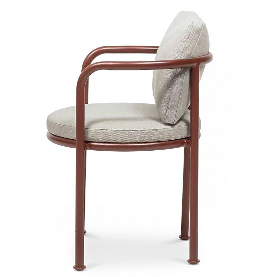 Zahradní set Amarello, stůl 220 cm + 6 židlí, hliníkový, světle béžový/bordově hnědý