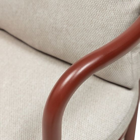 Zahradní set Amarello, stůl 220 cm + 6 židlí, hliníkový, světle béžový/bordově hnědý