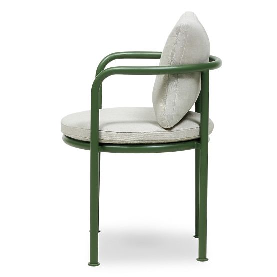 Zahradní set Amarello, stůl 220 cm + 6 židlí, hliníkový, světle béžový/zelený