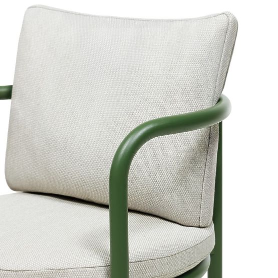 Zahradní set Amarello, stůl 220 cm + 6 židlí, hliníkový, světle béžový/zelený