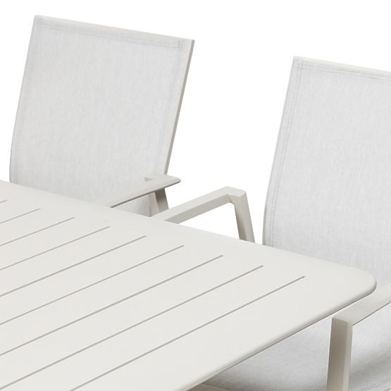 Zahradní set Canelli, rozkládací stůl 205-286 cm + 10 židlí, hliníkový, světle béžový