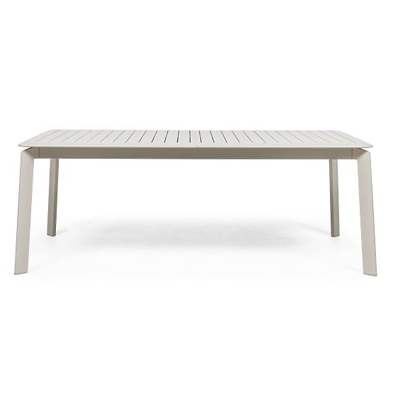 Zahradní set Canelli, rozkládací stůl 205-286 cm + 6 židlí, hliníkový, světle béžový