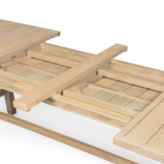 Zahradní set Castello, rozkládací stůl 200-295 cm + 6 židlí s výpletem, akáciové dřevo FSC