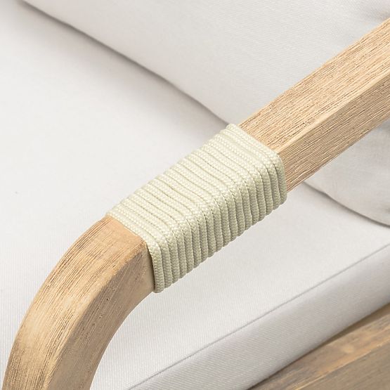 Zahradní set Castello, rozkládací stůl 200-295 cm + 6 židlí s výpletem, akáciové dřevo FSC