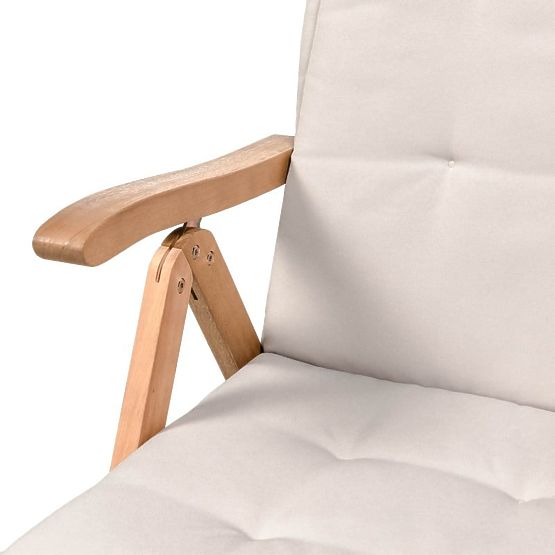 Zahradní set Familis stůl 160 cm + 4 židle s nastavitelnými opěradly a světle šedými polštáři