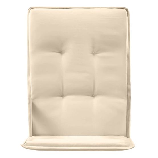 Zahradní set Familis stůl 160 cm + 6 židlí s nastavitelnými opěradly a krémovými polštáři, dřevo