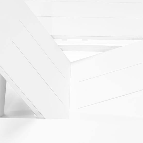 Zahradní set Marinelli, rozkládací stůl 230-300 cm + 6 židlí, hliník, bílá