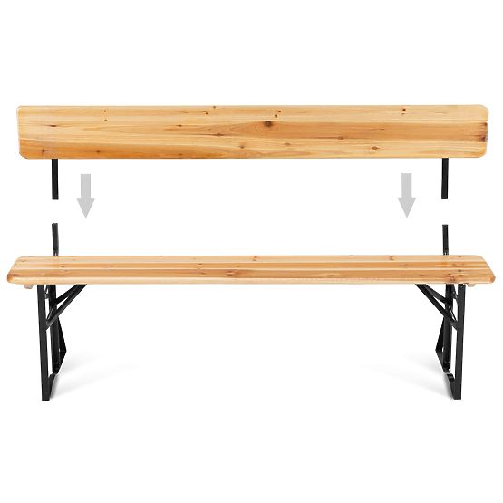 Zahradní set ocelovo-dřevěný PORTER 170 cm stůl + 2 lavice