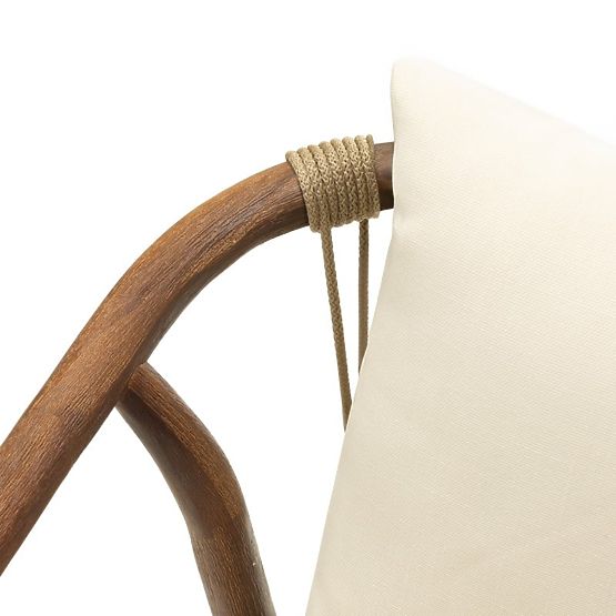 Zahradní set Rovigo stůl s kamennou deskou 220 cm a 4 židle s pleteným provazem, tmavé dřevo