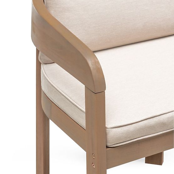 Zahradní set Satori II, stůl 240 cm + 6 židlí, akáciové dřevo FSC, teakový vzhled, béžový, zaoblený