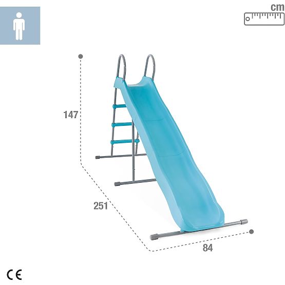 Zahradní skluzavka pro děti 244 cm velká ocel plast INTEX 44107