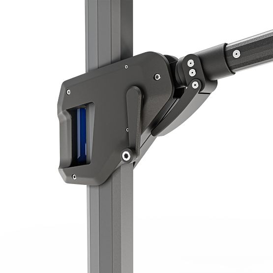 Zahradní slunečník na rameni Shade 4x3 m s obalem, otočný 360°, šedý