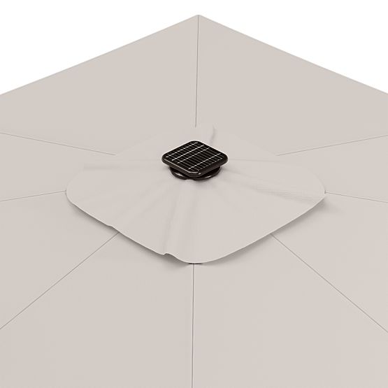 Zahradní slunečník na výložníku Shade Deluxe 4x3 m s obalem a solárním LED osvětlením, otočný