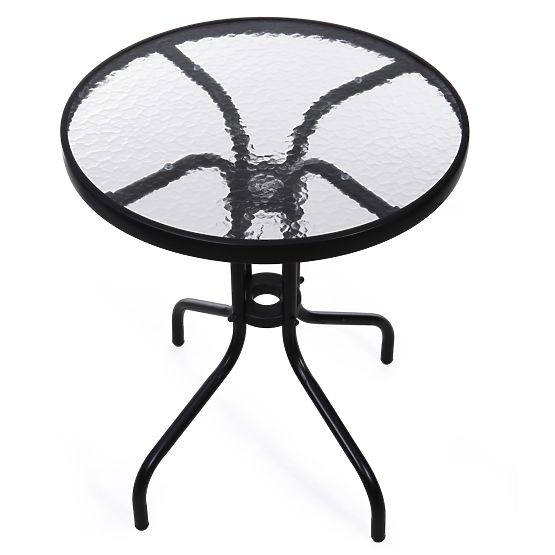 Zahradní stolek 60cm tvrzené sklo stůl na zahradu terasu balkon