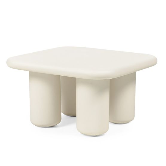 Zahradní stolek Vibonis 70 cm, čtvercový, cementový, světle béžový