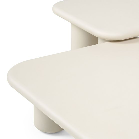 Zahradní stolek Vibonis 70 cm, čtvercový, cementový, světle béžový