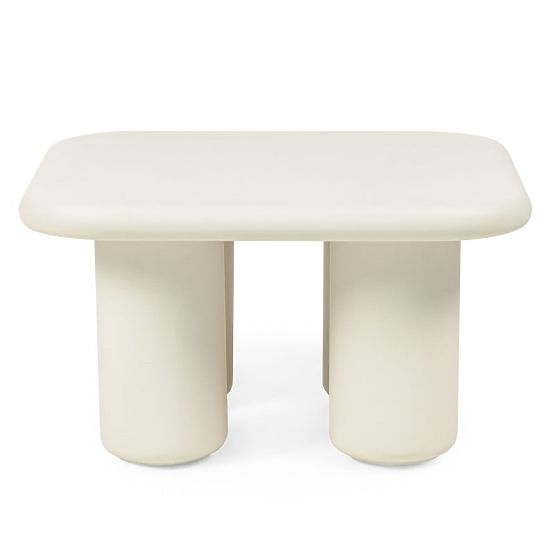 Zahradní stolek Vibonis 70 cm, čtvercový, cementový, světle béžový