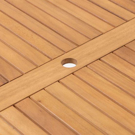 Zahradní stůl Familis, 160 cm, teakový vzhled, eukalyptové dřevo FSC