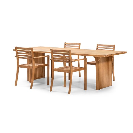 Zahradní stůl Familis ll, 240 cm, teakový vzhled, eukalyptové dřevo FSC