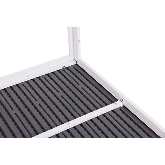 Zahradní stůl pro 6 osob 156x78 cm polywood nábytek na terasu šedý bílý MultiGarden