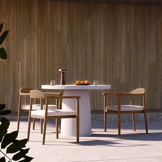 Zahradní stůl Vibonis 106 cm, kulatý, cementový, světle béžový, matný