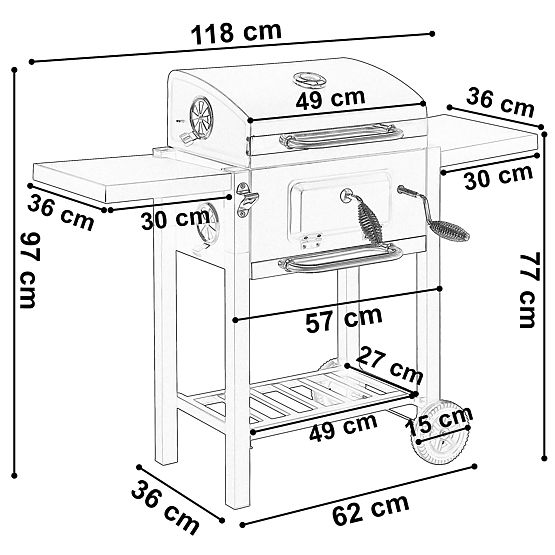 Zahradní uhlíkový gril CARBON černý