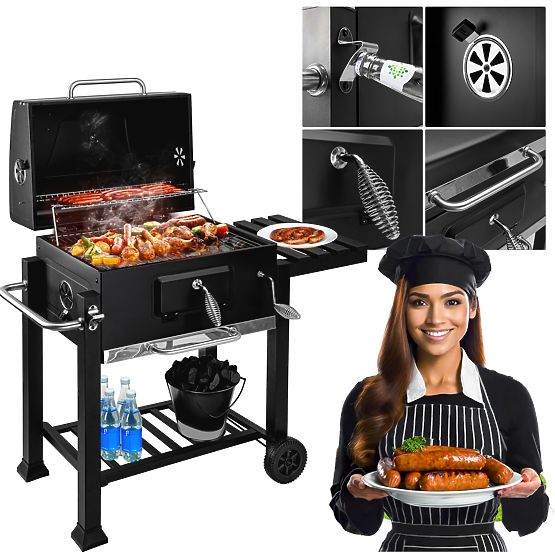 Zahradní uhlíkový gril s poklopem MEJOR